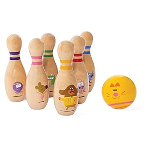 Hey Duggee 9014 Wooden Character Skittles, Suitable for Indoor and Outdoor Play, Ages 3+ Years