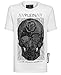 Philipp Plein Platinum Cut White T-Shirt with Skull Print and Rhinestones (XXL)