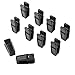 Finnhomy Heavy Duty 50 Pack Clothes Hangers with 10 Multiple Use Finger Clips, Dark Black