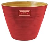 Listo Natural Elegance Bamboo Planter, 16-Inch, Tangerine Tango
