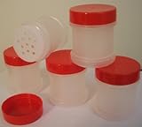 Qty 20 - 1 Oz Plastic Spice Jars with Sifter and Cap by Volcanic Peppers