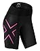 2xu Womens Mid-rise Athletic Compression Shorts, Black/cerise Pink, Medium