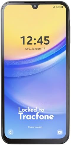 Tracfone, Samsung Galaxy A15 5G, 128GB, Prepaid Smartphone, Black, 50MP Main Camera, Locked