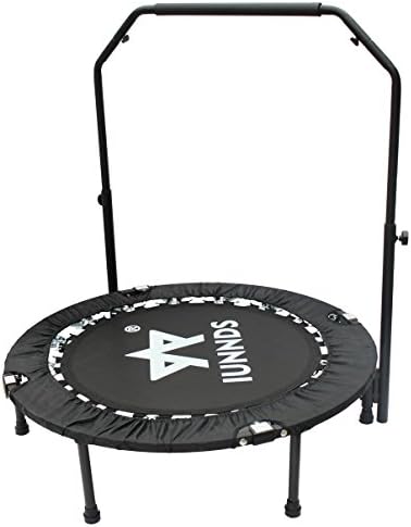 Sports God Foldable Fitness Exercise Trampoline with Adjustable Handrail, 40" Mini Portable Rebounder Workout Training for Adults or Kids
