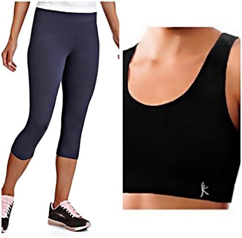 eFashion4Less 2 pc Bundle: Danskin Women's Dri-more Cropped Leg Yoga Pant + Seamless Racerback Sports Bra (XL + XL)