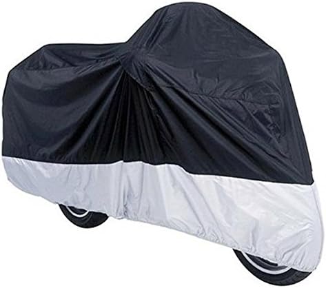 Motorcycle Cover InsReve All-Weather Waterproof Cover Anti UV and Dust for 104 Inch Motorcycles Honda Yamaha Suzuki Harley Davidson Street Glide Touring, XX Large, Black and Silver