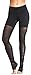 Lady's Solid Color Splice Stretch Mesh Workout Leggings Wrap Foot Yoga Tights S
