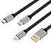 Multi Charger ThinkANT 2Pack 4FT 3 in 1 Multiple USB Charging Cable Cord Adapter with Gold-plated 8Pin Plug/Type C/Micro USB Port Connectors for Mobile Phones Tablets Universal Use (Charging Only)