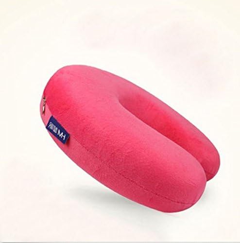 S&amp;M Memory Foam U Shaped Lightweight comfortable cotton Travel Pillow Neck Support Head Rest Airplane Bus Cushion (Rose)