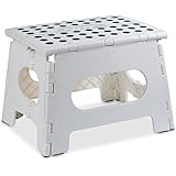 Folding Step Stool - The Lightweight Step Stool is Sturdy Enough to Support Adults and Safe Enough for Kids. Opens Easy with One Flip. Great for Kitchen, Bathroom, Bedroom, Kids or Adults.