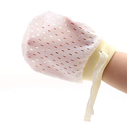 Ehdching Pack of 3 Baby Mesh Gloves Cotton No Scratch Mittens for Unisex 0-12 Months Newborn Infan (Mesh white, 0-3 Months)