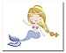 Mermaid Wall Art Prints (8 inches x 10 inches, White)