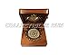 New Nautical Ship Compass with Watch in Square Wooden Box Vintage Brass Maritime Navigation Instrument Collectible Gift for Sailors and Explorers