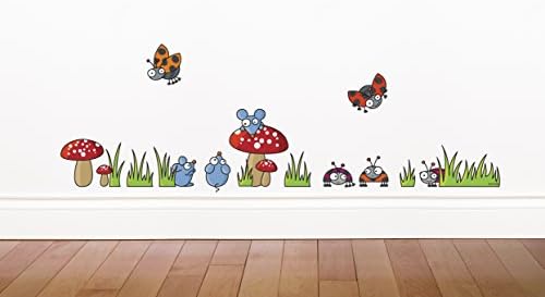 Adzif""Mice and Ladybugs Wall Decals, Multicolored
