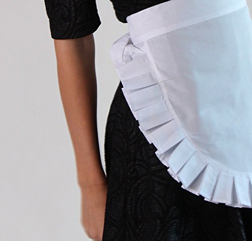 French Maid or Waitress White Headband & Apron Costume Accessory Set - Thumbnail 5