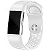 Maledan Sport Bands for Fitbit Charge 2 with Air Holes, White Small