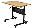 MooreCo Flipper Training Table 3624 Rectangle Teak Top Black Base 29.5