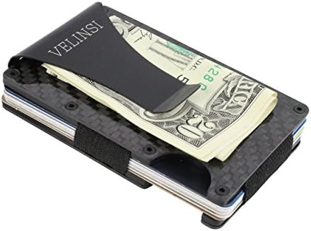 Minimalist aluminum RFID-blocking wallet with metal money clip