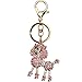 Bolbove Cute Flower Poodle Keychain Sparkling Keyring Crystal Rhinestones Purse Pendant Handbag Charm