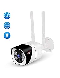 ENSTER 2.4 5 GHz WiFi Outdoor Security Camera 1080P, 110°Wide Angle, Two-Way Audio, Motion Detection, Waterproof, Night Vision, FTP, Support Max 128GB SD Card, Windows, iOS, Android Compatibility