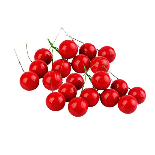 Nesee Christmas Xmas Simulation Cherry Hanging Ornaments for Christmas Tree Decoration, Festival Holiday Cute Drops Finials Wedding New Year Decorative Pendant Gifts