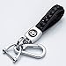 121Fruit Way Genuine Leather Car Logo Keychain Suit for Toyota Hatchback, Avalon, Camry, Prius,Avalon Corolla RAV4 Highlander Key Chain Keyring Family Present for Man and Woman,Black