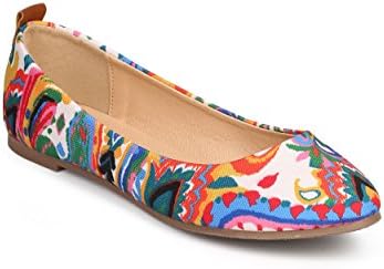 Misbehave DI26 Canvas Paisley Almond Toe Slip On Ballet Flat - Paisley Print (Size: 6.5)