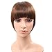 AOERT Bob Hair Bang Heat Resistant Kanekalon Synthetic Hair Clip-in Bangs - Three Color Straight Clip in Bang (#2)