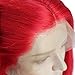 Short Bob Wig Lace Front Human Hair Wig Red Straight 8