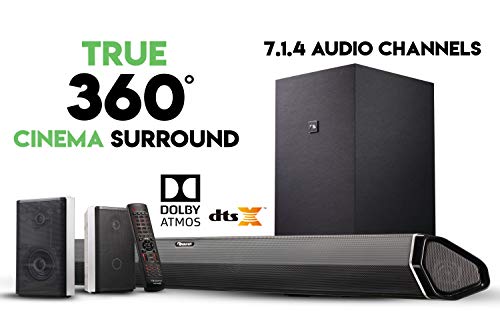 Nakamichi Shockwafe Pro 7.1.4 Channel 600W Dolby Atmos Soundbar with 8″ Wireless Subwoofer, 2 Rear Surround Speakers. Experience True 360° Cinema Surround with This Plug and Play Home Theater System