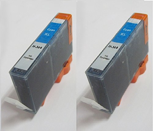 2x CYAN CHIPPED COMPATIBLE HP 364XL FULL SET INK CARTRIDGE HP364. LATEST 2014 CHIP AND SHOW INK LEVELS. DESKJET 3070a, 3520 OFFICEJET 4610, 4620, 4622 PHOTOSMART: B8550, B8553, B8558, C5324, C5370, C5373, C5380, C5383, C5388, C5390, C5393, C6300, C6324, C6340, C6350, C6380, C6383, D5445, D5460, D5463, D5468, D7560, B109, B110a, B111, B209, B210, B211, C309, C310, C410 5510e, 5515e, 5520, 5524, 6510, 6520, 7510, 7520 ALL IN ONE, PLUS OTHERS. 15ml EACH
