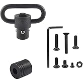 QD Sling Swivel, 1.25 Inch Heavy Duty Push Button Quick Release Detachable Tactical Sling Mount Set Outdoor Climbing Strap Bu