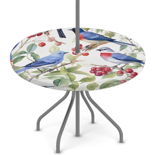 Round Outdoor Tablecloth Umbrella Hole