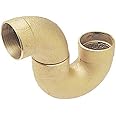 EZ-FLUID 2" Nominal (2-1/8" OD) DWV Cast Brass P-Trap Copper Pipe Fitting C x C x C (Copper Sweat Sockets) Connection Cast Br