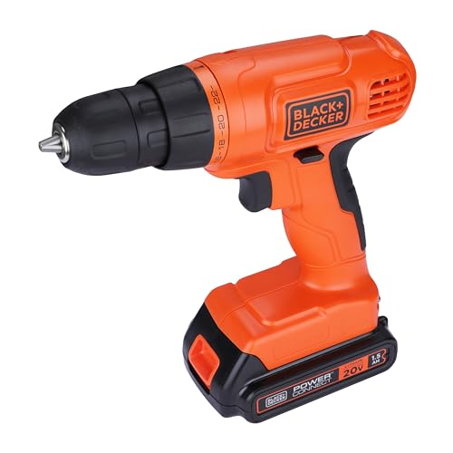 BLACK+DECKER 20V MAX Drill & Home Tool Kit, 34 Piece (BDCD120VA), Orange