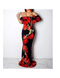 Vestido largo de vestido para mujer, estilo vintage, con estampado floral