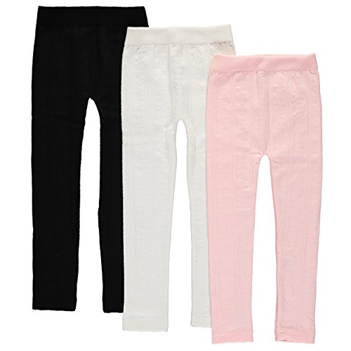 Star ride girls  fleece leggings - 3 pack (4/6x, cable knit)