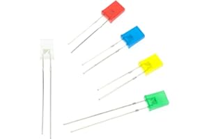 Vrabocry 100 pcs 2x3x4 (5 Colors x 20pcs) LED Diode Lights 234 Diffused Colored Lens- White Red Yellow Green Blue Bright Lighting Bulb Lamps Electronics