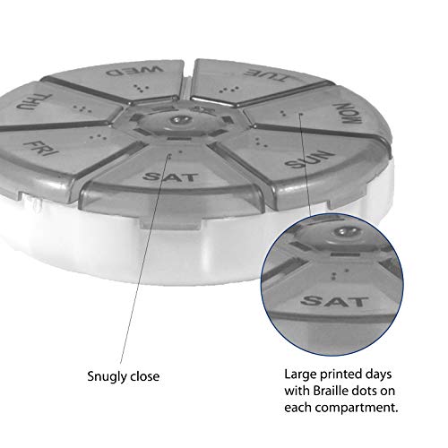 image for Deke Home 2 Pack Deke Round Portable Pill Box Medicine Planner Small c