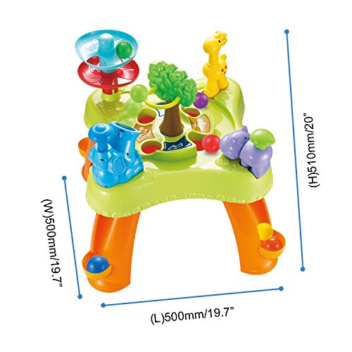 infunbebe Activity Ball Run Table Learning and Activity Table for Toddlers, Early Development Multiplayer Learning Table with Ball Drop Toys and Game Mode - Thumbnail 5