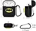 Pocoolo Airpods Case Airpods Accessories Protective Silicone Cover and Skin with Carabiner for Apple Airpods Charging Case (Batman)