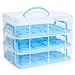 Best Choice Products 3-Tier BPA-Free Detachable Cupcake Carrier Container for 36 Cupcakes w/ Locks, Handle, Blue