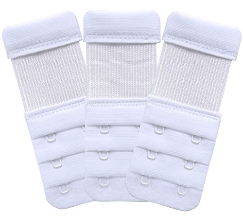 Bra Extender 2 Hook Stretchy Elastic Bra Band Extension, 3 Pieces