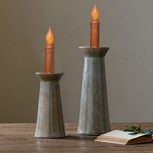 Taper Candles Real Wax Flameless Pillar Short Amber Flickering Yellow Dipped LED Flame Decorative Battery Operated for Church Wedding Christmas Candlelit Dinner-Batteries Not Included(10pcs) - Thumbnail 7