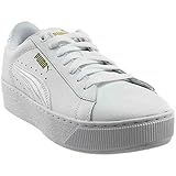 PUMA Women's Vikky Platform Leather, White-White-White, 8 M US