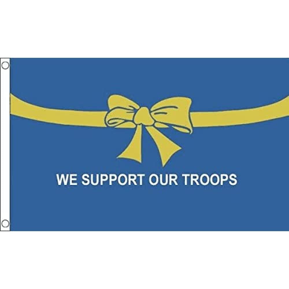 AZ FLAG - We Support Our Troops Blue Flag - 3x5 Ft - 100D Polyester American Army Banner with Two Metal Grommets - Fade Resistant - Vivid Colors - 3' x 5' Feet - 150x90 Cm