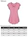 Bebonnie Women Summer Tops Short Sleeve, Women's V Neck Short Sleeve Ruched Knitted T Shirt Blouse Tops Violet,XL