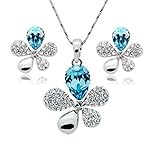 Bling Beauty Jewelry Set Fashion K Gold Plated Austrian Crystal Starshine Necklaces Pendants Earring Jewelry Sets