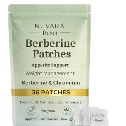 NUVARA Berberine Patches - Reset | Appetite Management & Berberine Support | 36 Transdermal Metabolic Patches