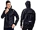 NICEWIN Portable Front Zip Rain Jacket-Pocket Size Breathable Hooded Pullover Raincoat Poncho for Men and Women Black L